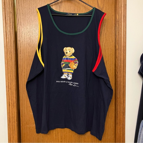 Ralph Lauren Polo Basketball Bear Jersey Tank Big and Tall Size 3XB / 3XL - Picture 1 of 6